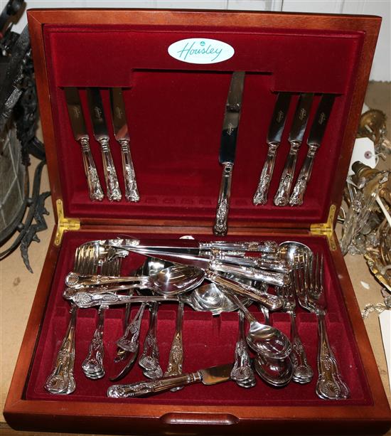 Canteen of Kings pattern plated cutlery for 6(-)